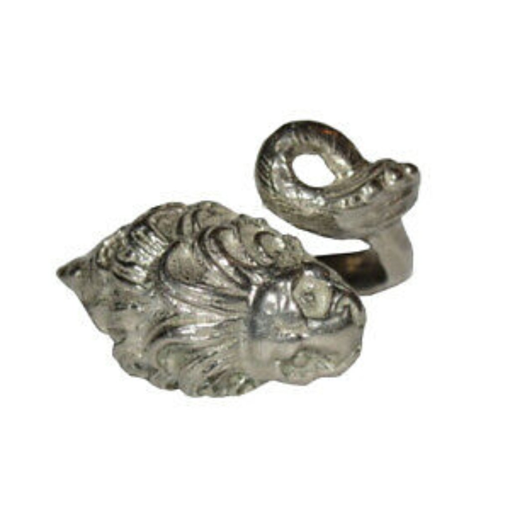 Sterling Silver Over Brass Etruscan Lion Wrap Ring